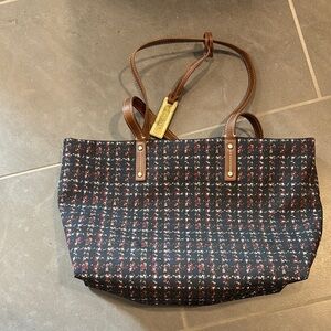Sophisticated Black and Brown Geometric Tote